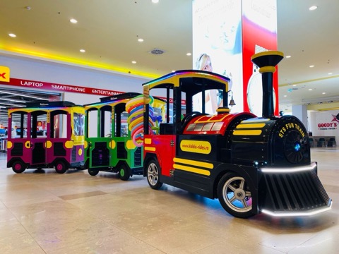 The kiddie train in the mall
