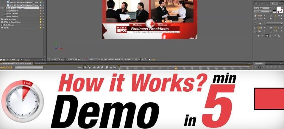 The News Intro After Effects Template – Tutorial