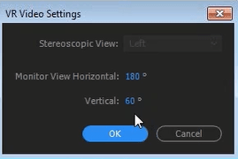 Vr Video Settings in Premiere Pro
