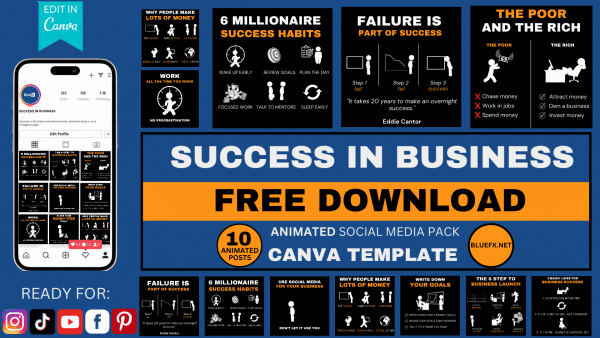 Success In Business -Social Media Template (Canva)