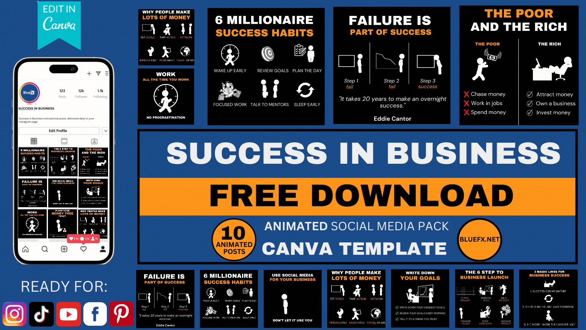 Success In Business -Social Media Template (Canva)