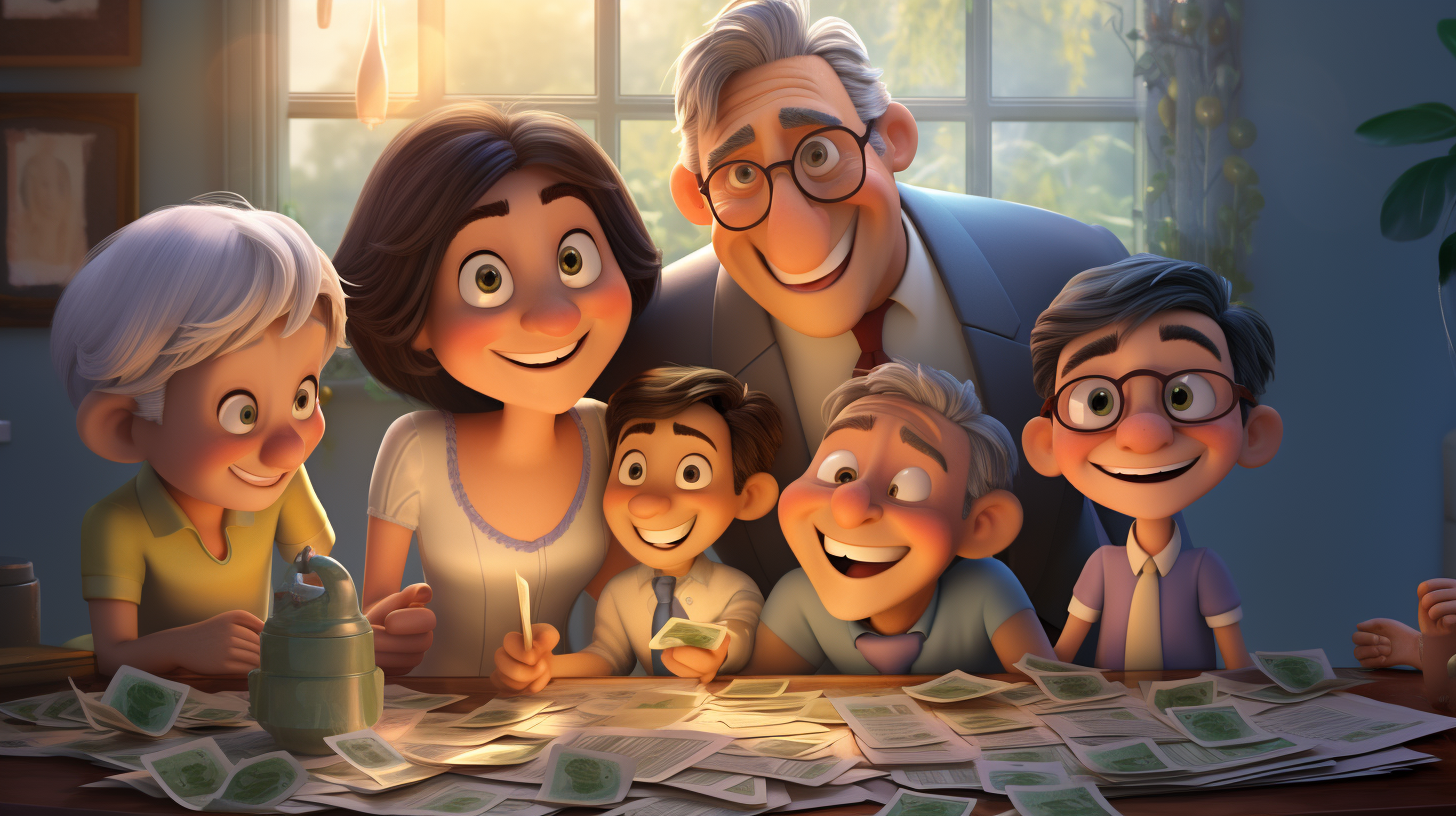 AI-generated happy family